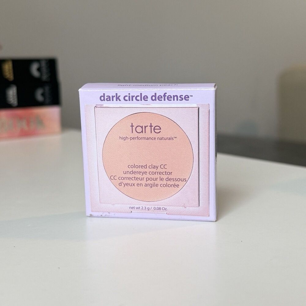 Tarte CC Full Coverage Undereye Color Corrector Light Medium Peach Concealer NIB